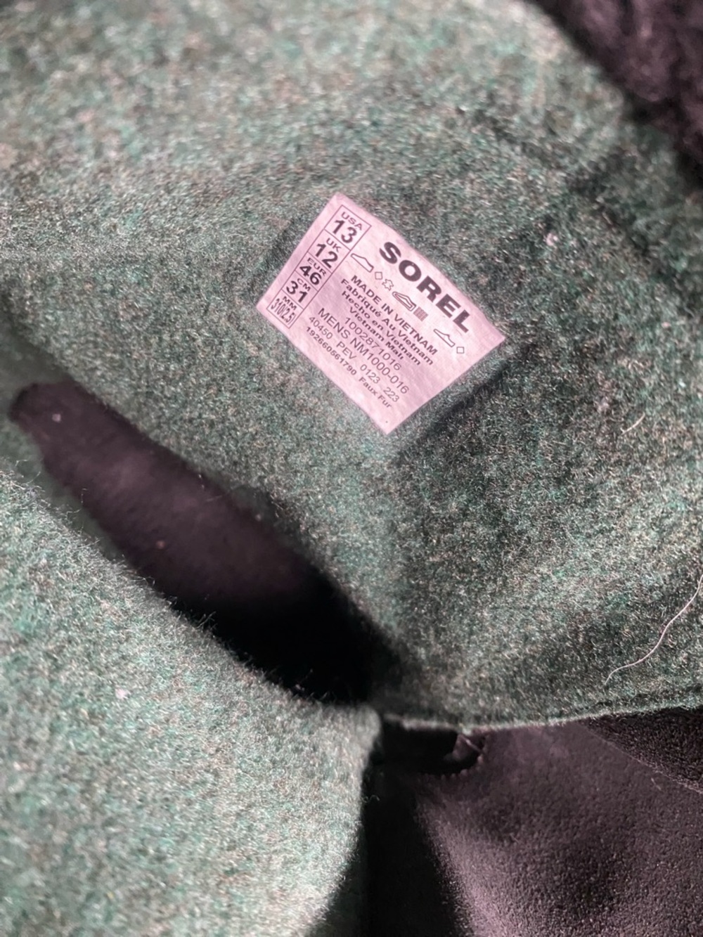 SOREL Caribou Waterproof Boot Insulated Black Dark Stone Natural Rubber Men's 13 - Picture 14 of 16